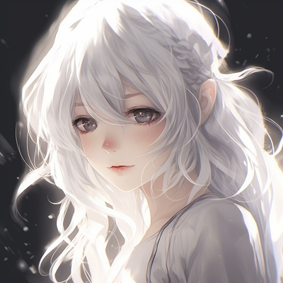 Image For Post | An anime girl with white hair and boundless eyes, rich colors with detail on the eyes. white hair anime pfp girl - [White Anime PFP](https://hero.page/pfp/white-anime-pfp)