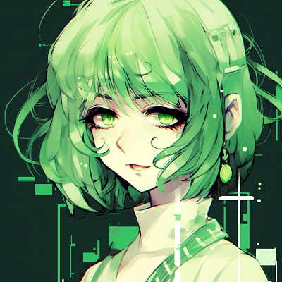 Image For Post | Abstract green anime profile, melding various shades and textures. green anime pfp aesthetic icons - [Green Anime PFP Universe](https://hero.page/pfp/green-anime-pfp-universe)