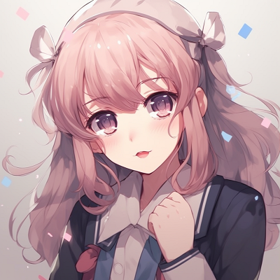 Image For Post | Anime schoolgirl, prominent focus on her large, sparkling eyes and pink hair. cute anime pfp girl stylesHD, free download - [Anime PFP Girl](https://hero.page/pfp/anime-pfp-girl)