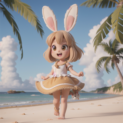 Image For Post Anime, drought, rabbit, wind, celebrating, beach, HD, 4K, AI Generated Art