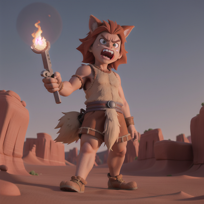 Image For Post Anime, anger, desert, werewolf, griffin, dwarf, HD, 4K, AI Generated Art