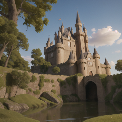Image For Post Anime, castle, medieval castle, robot, swamp, fish, HD, 4K, AI Generated Art