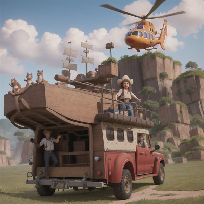 Image For Post Anime, zookeeper, cowboys, helicopter, pirate ship, superhero, HD, 4K, AI Generated Art