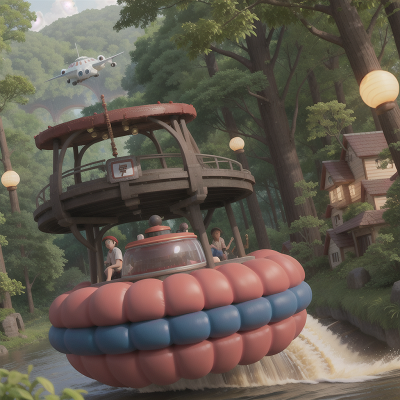 Image For Post Anime, bubble tea, hovercraft, tornado, forest, bridge, HD, 4K, AI Generated Art