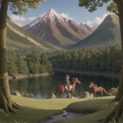 Image For Post Anime, tsunami, mountains, enchanted forest, centaur, witch, HD, 4K, AI Generated Art