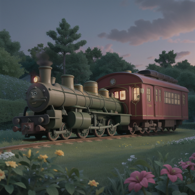 Image For Post Anime, train, garden, yeti, time machine, haunted mansion, HD, 4K, AI Generated Art