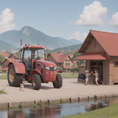 Image For Post Anime, seafood restaurant, dancing, tractor, village, city, HD, 4K, AI Generated Art