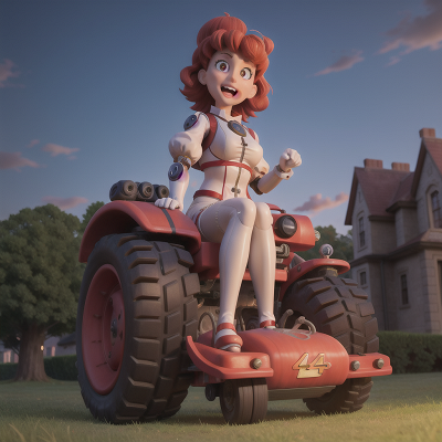 Image For Post Anime, cyborg, tractor, haunted mansion, circus, hovercraft, HD, 4K, AI Generated Art