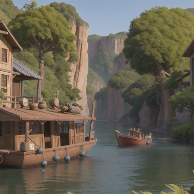 Image For Post Anime, wild west town, king, key, boat, jungle, HD, 4K, AI Generated Art