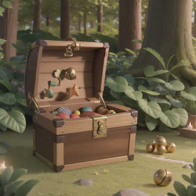 Image For Post Anime, joy, forest, treasure chest, market, mermaid, HD, 4K, AI Generated Art