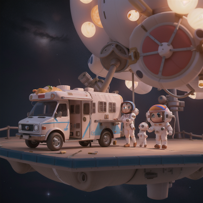 Image For Post Anime, joy, space station, taco truck, astronaut, drum, HD, 4K, AI Generated Art