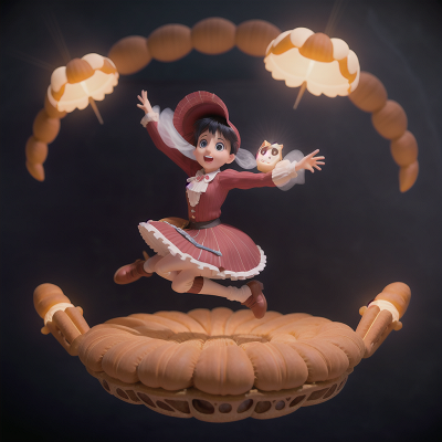 Image For Post Anime, jumping, accordion, ghostly apparition, bakery, magic portal, HD, 4K, AI Generated Art