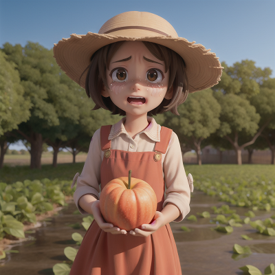 Image For Post Anime, crying, bravery, drought, fruit market, farmer, HD, 4K, AI Generated Art