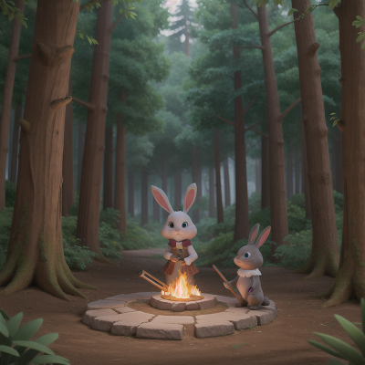 Image For Post Anime, romance, rabbit, lava, magic wand, forest, HD, 4K, AI Generated Art