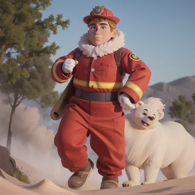 Image For Post Anime, firefighter, bear, sandstorm, circus, yeti, HD, 4K, AI Generated Art
