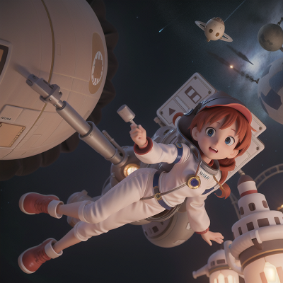 Image For Post Anime, space station, witch, key, castle, astronaut, HD, 4K, AI Generated Art