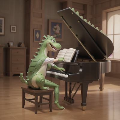 Image For Post Anime, tower, piano, mechanic, alligator, rocket, HD, 4K, AI Generated Art