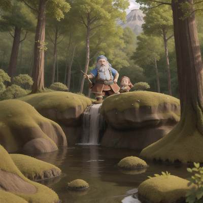 Image For Post Anime, forest, dwarf, princess, volcano, flood, HD, 4K, AI Generated Art