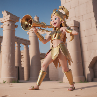 Image For Post Anime, laughter, pharaoh, romance, trumpet, gladiator, HD, 4K, AI Generated Art