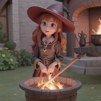Image For Post Anime, fire, witch's cauldron, hero, princess, school, HD, 4K, AI Generated Art