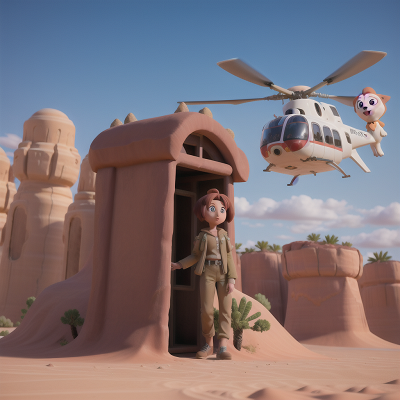 Image For Post Anime, desert oasis, teleportation device, helicopter, ghost, dog, HD, 4K, AI Generated Art