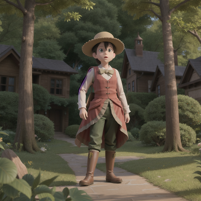Image For Post Anime, bravery, forest, ghost, haunted mansion, farmer, HD, 4K, AI Generated Art