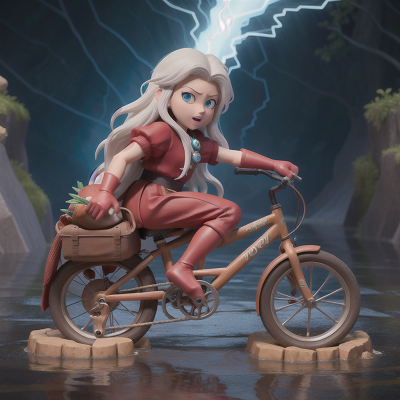 Image For Post Anime, crystal, storm, dwarf, bicycle, flood, HD, 4K, AI Generated Art