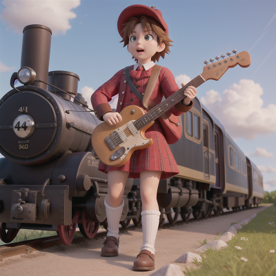 Image For Post Anime, hail, bagpipes, electric guitar, turtle, train, HD, 4K, AI Generated Art