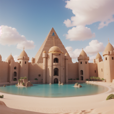 Image For Post Anime, beach, desert oasis, space station, pyramid, medieval castle, HD, 4K, AI Generated Art