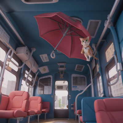 Image For Post Anime, cat, bus, failure, umbrella, astronaut, HD, 4K, AI Generated Art