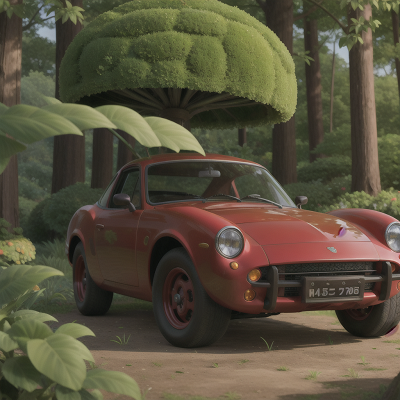 Image For Post Anime, garden, forest, car, dragon, king, HD, 4K, AI Generated Art