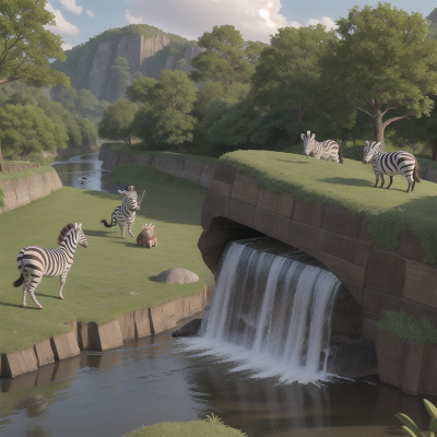 Image For Post Anime, ninja, zebra, ogre, farm, river, HD, 4K, AI Generated Art