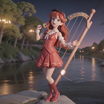 Image For Post Anime, virtual reality, harp, river, telescope, force field, HD, 4K, AI Generated Art