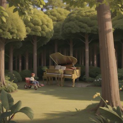 Image For Post Anime, bravery, bus, maze, forest, piano, HD, 4K, AI Generated Art