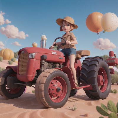 Image For Post Anime, balloon, tractor, desert, park, dog, HD, 4K, AI Generated Art