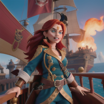 Image For Post | Anime, manga, Determined pirate captain, fiery red locks and aqua eye-patch, aboard a massive airship, commanding her loyal crew, a towering figurehead shaped like a dragon, elaborate and ornate uniform, dynamic and high-energy visual style, an ambiance of adventure and excitement - [AI Art, Anime Cityscape Scene ](https://hero.page/examples/anime-cityscape-scene-stable-diffusion-prompt-library)