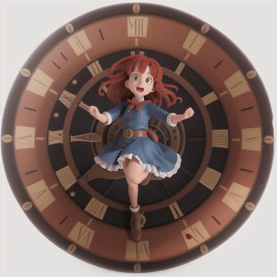 Image For Post Anime, witch, jumping, time machine, submarine, clock, HD, 4K, AI Generated Art