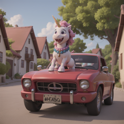 Image For Post Anime, laughter, village, musician, car, unicorn, HD, 4K, AI Generated Art