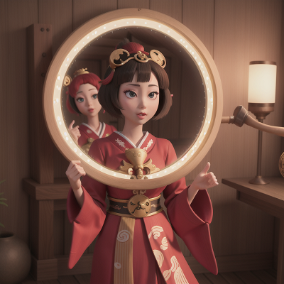 Image For Post Anime, enchanted mirror, geisha, virtual reality, pirate ship, circus, HD, 4K, AI Generated Art