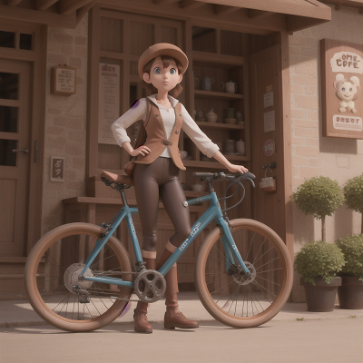 Image For Post Anime, key, coffee shop, holodeck, monkey, bicycle, HD, 4K, AI Generated Art
