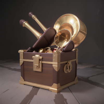 Image For Post Anime, vampire's coffin, pyramid, knights, saxophone, treasure chest, HD, 4K, AI Generated Art