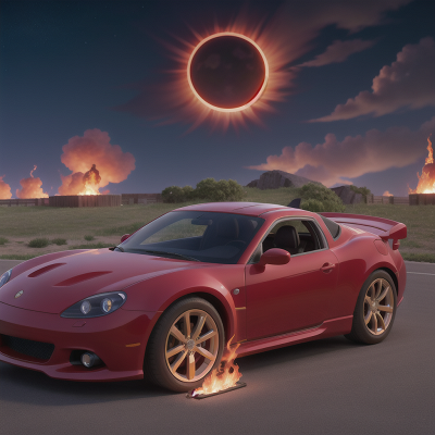 Image For Post Anime, carnival, solar eclipse, fire, hero, car, HD, 4K, AI Generated Art