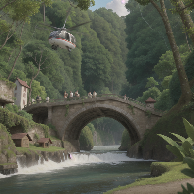 Image For Post Anime, jungle, river, confusion, castle, hovercraft, HD, 4K, AI Generated Art