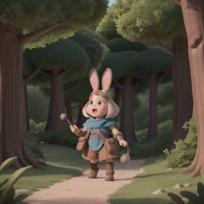 Image For Post Anime, rabbit, desert, dwarf, enchanted forest, singing, HD, 4K, AI Generated Art