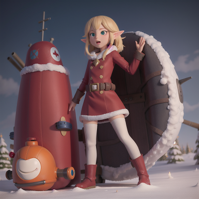 Image For Post Anime, submarine, shield, snow, elf, villain, HD, 4K, AI Generated Art