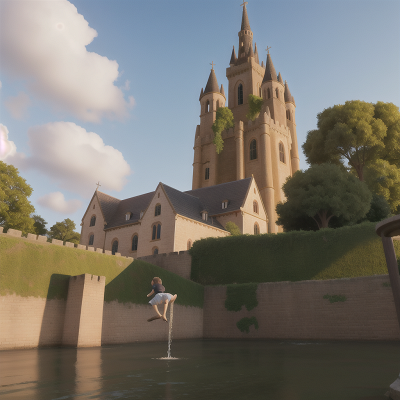 Image For Post Anime, jumping, castle, tower, failure, cathedral, HD, 4K, AI Generated Art