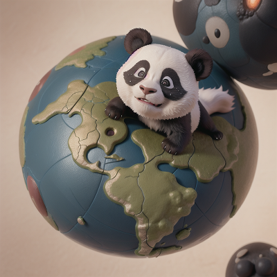 Image For Post Anime, alien planet, panda, map, crying, demon, HD, 4K, AI Generated Art