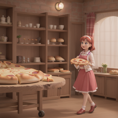 Image For Post Anime, joy, holodeck, harp, pizza, bakery, HD, 4K, AI Generated Art