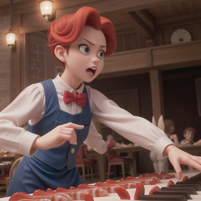 Image For Post Anime, piano, seafood restaurant, zookeeper, circus, anger, HD, 4K, AI Generated Art