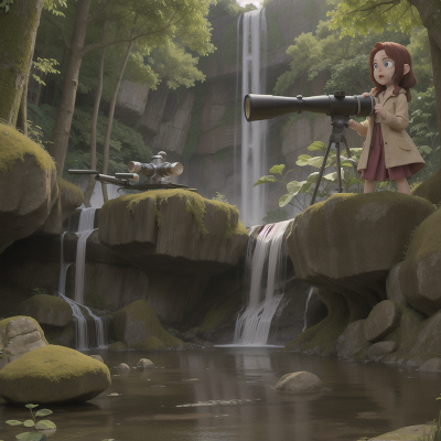 Image For Post Anime, waterfall, zombie, king, forest, telescope, HD, 4K, AI Generated Art